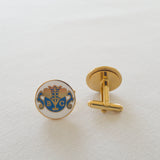 Cuff Links with Etched Logo on Metal Back
